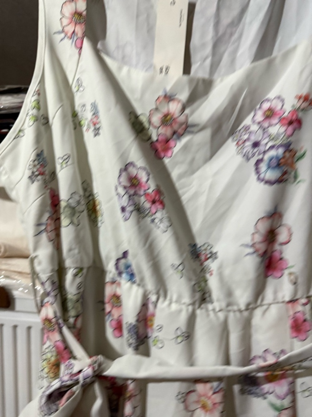 NWT Bella Mimi Floral Midi Dress in Cream and Pink size 14/16 1X 🌺🌹🌸 BRB SL 3 - Picture 8 of 9